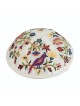 Personalized Embroidered Silk Kippah - Pomegranates and Birds